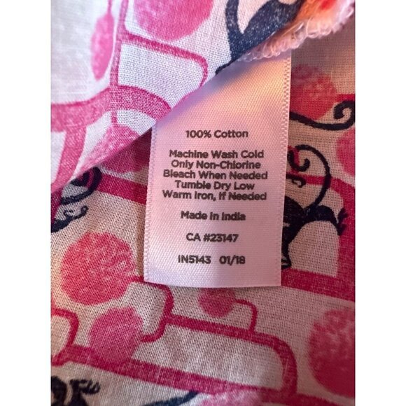 Talbots Women's Monkey Print Long Sleeve Blouse L 100% Cotton - Picture 4 of 5